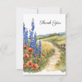 Floral Countryside begrafenis foto Dank u Bedankkaart (Voorkant)