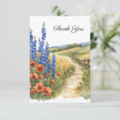 Floral Countryside begrafenis foto Dank u Bedankkaart (Staand voorkant)