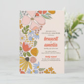 Floral Couples Trouwen Vrijgezellenfeest Kaart (Staand voorkant)