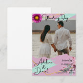 Floral Couples Wedding Sjabloon Elegant Kaart (Voorkant / Achterkant)