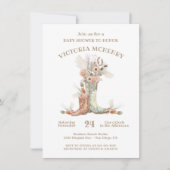 Floral Cowboy Boots Baby shower Kaart (Voorkant)