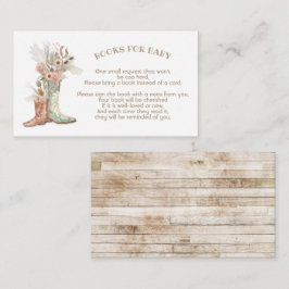 Floral Cowboy Boots boeken voor baby Informatiekaartje