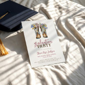 Floral Cowboy Boots Westerne afstudeerfeest Kaart