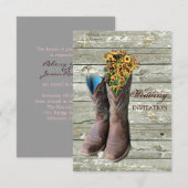 floral cowboy laarzen western land bruiloft kaart (Voorkant / Achterkant)