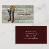 floral cowboy laarzen western land bruiloft visitekaartje (Voorkant / Achterkant)