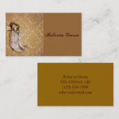 floral cowboy laarzen western land bruiloft visitekaartje (Voorkant / Achterkant)