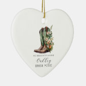 Floral Cowgirl Boots Bruidsmeisje Keramisch Ornament (Rechts)