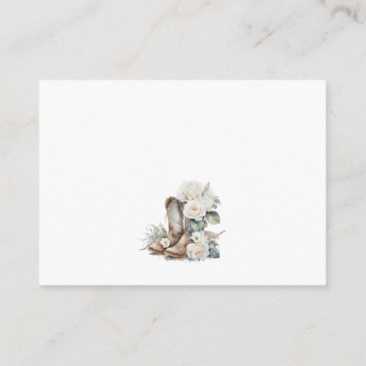 Floral Cowgirl Boots Vrijgezellenfeest Datum spel Informatiekaartje (Achterkant)