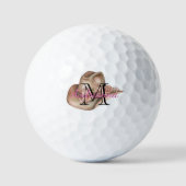 Floral Cowgirl Hat Monogram Golfballen (Voorkant)