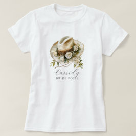 Floral Cowgirl Pet Bride Posse Floral Hoefijzer T-shirt