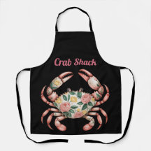 Floral Crab Art Coastal Design Custom