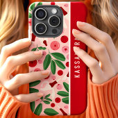 Floral Cranberries Aangepaste gepersonaliseerde na Case-Mate iPhone Case
