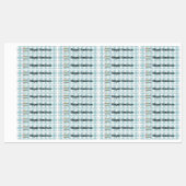 Floral Crayon Aqua Blue Pset Name Labels (Vel)
