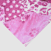 Floral Crazy Quilt Patchwork Wit Roze Decoupage Tissuepapier (Detail)