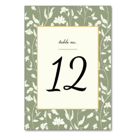 Floral Cream en Sage Green Wedding Kaart