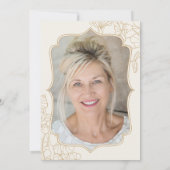 Floral Cream Gold Foto 70ste verjaardagsfeestje Kaart (Achterkant)