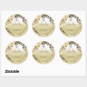 Floral Cream Gold Product Labels Monogram en Logo (Vel)