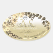 Floral Cream Gold Product Labels Monogram en Logo (Voorkant)