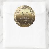Floral Cream Gold Product Packaging Label Monogram (Tas)