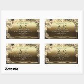 Floral Cream Gold Product Packaging Label Monogram (Vel)