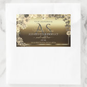 Floral Cream Gold Product Packaging Label Monogram (Tas)