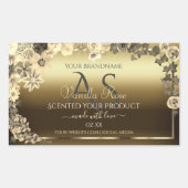Floral Cream Gold Product Packaging Label Monogram (Voorkant)