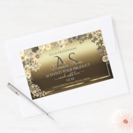 Floral Cream Gold Product Packaging Label Monogram