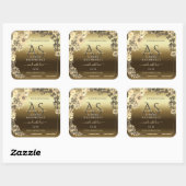 Floral Cream Gold Product Packaging Label Monogram (Vel)