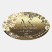 Floral Cream Gold Product Packaging Label Monogram (Voorkant)