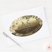 Floral Cream Gold Product Packaging Label Monogram (Envelop)