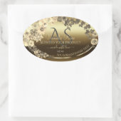 Floral Cream Gold Product Packaging Label Monogram (Tas)