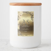 Floral Cream Gold Product Packaging Label Monogram Voedselcontainer Etiket (Voorkant)