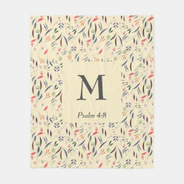 FLORAL Cream | MONOGRAM | CHRISTELIJK Fleece Deken