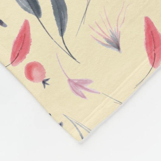 FLORAL Cream | MONOGRAM | CHRISTELIJK Fleece Deken (Hoek)