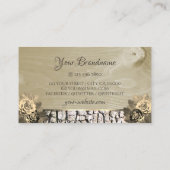 Floral Cream Rozen Hout Graan Bark Monogram Visitekaartje (Achterkant)