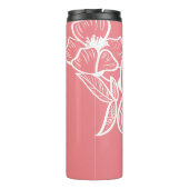 Floral Creëer Uw eigen naam Botanical Coral Drink Thermosbeker (Achterkant)
