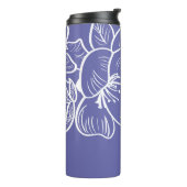 Floral Creëer Uw eigen naam Botanical Periwinkle Thermosbeker (Gedraaid links)