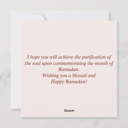 Floral Crescent Lantern Waterverf Ramadan Kareem Feestdagenkaart (Achterkant)