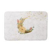 Floral Crescent Moon, Beige en Geel Graphic Badmat (Voorkant)