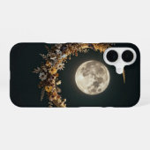Floral Crescent Moon Celestial Case iPhone 16 Hoesje (Achterkant horizontaal)