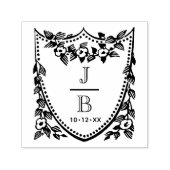 Floral Crest 2 Initial Wedding Monogram #2CA Zelfinktende Stempel (Design)