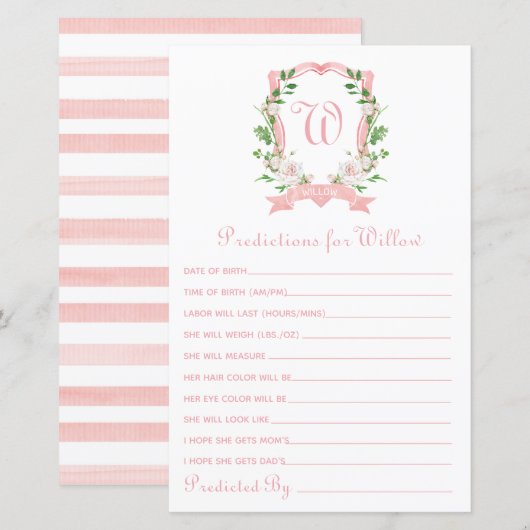 Floral Crest Baby voorspellingen (Voorkant / Achterkant)