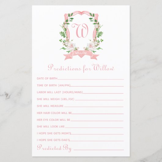 Floral Crest Baby voorspellingen (Voorkant)