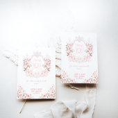 Floral Crest Blush Pink Het is een meisje Baby sho Bedankkaart