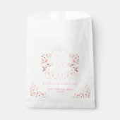 Floral Crest Blush Pink Het is een meisje Baby sho Bedankzakje (Voorkant)