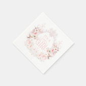 Floral Crest Blush Pink Het is een meisje Baby sho Servet (Hoek)