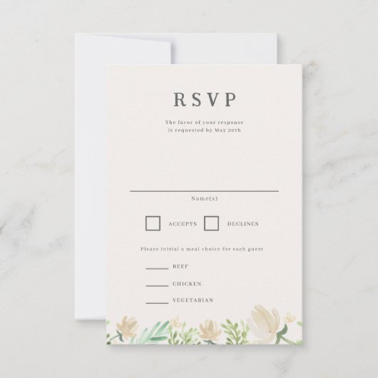Floral Crest Bruiloft RSVP (Voorkant)