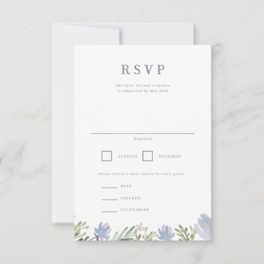 Floral Crest Bruiloft RSVP (Voorkant)