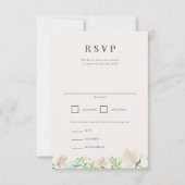 Floral Crest Bruiloft RSVP Kaartje (Voorkant)