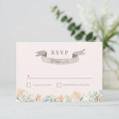 Floral Crest Bruiloft RSVP Kaartje (Staand voorkant)